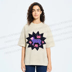 Unisex Purple Sheep Printed Washed Tee