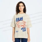 Unisex Crab Lover Club Printed Washed Tee