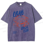 Unisex Crab Lover Club Printed Washed Tee
