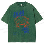 Unisex Crab Lover Club Printed Washed Tee