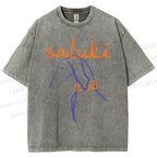 Unisex Saluki Printed Washed Tee