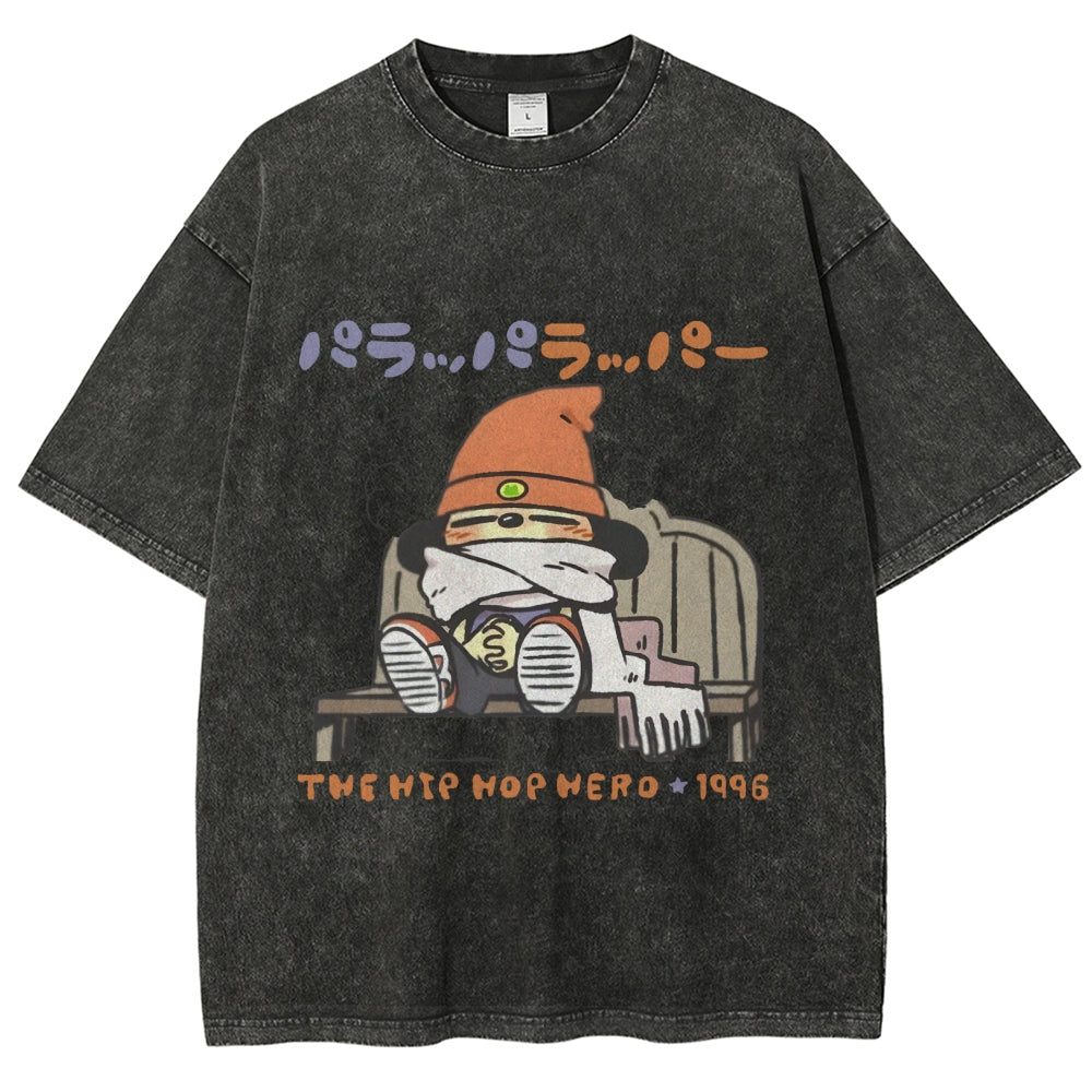 The Hip Hop Hero 1996 PaRappa the Rapper Vintage Washed T-shirt