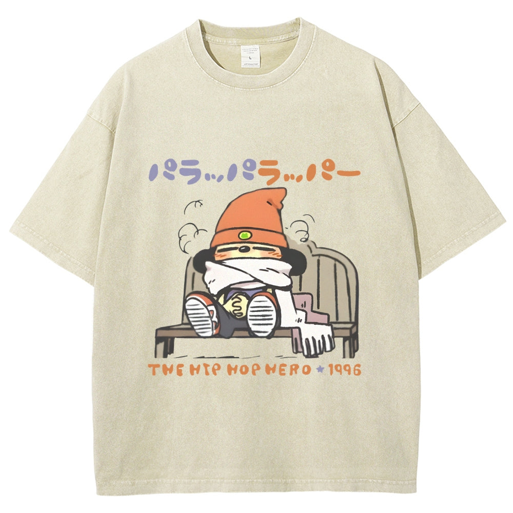 The Hip Hop Hero 1996 PaRappa the Rapper Vintage Washed T-shirt