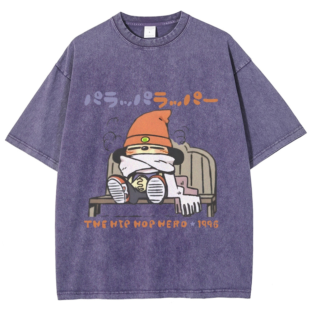 The Hip Hop Hero 1996 PaRappa the Rapper Vintage Washed T-shirt