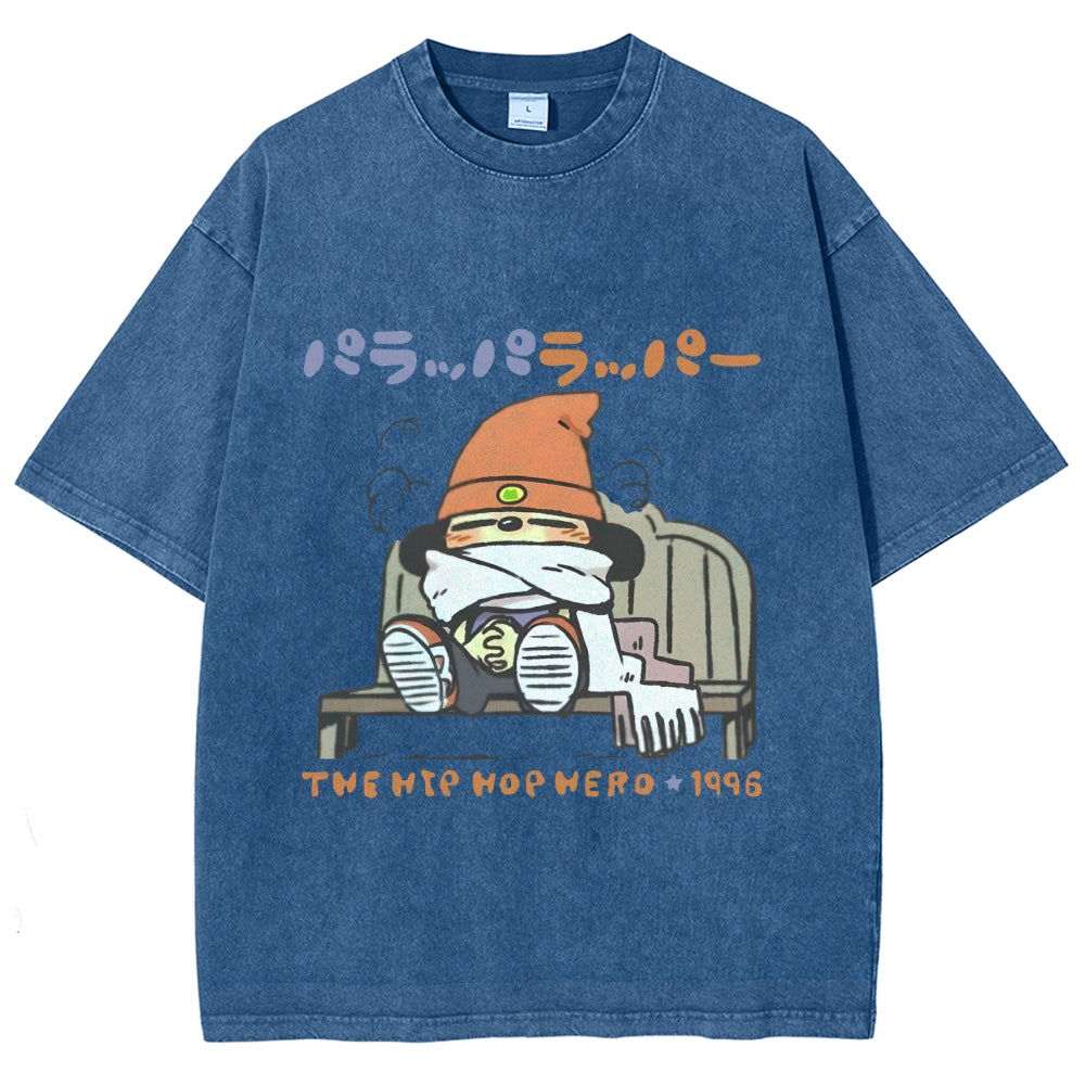 The Hip Hop Hero 1996 PaRappa the Rapper Vintage Washed T-shirt