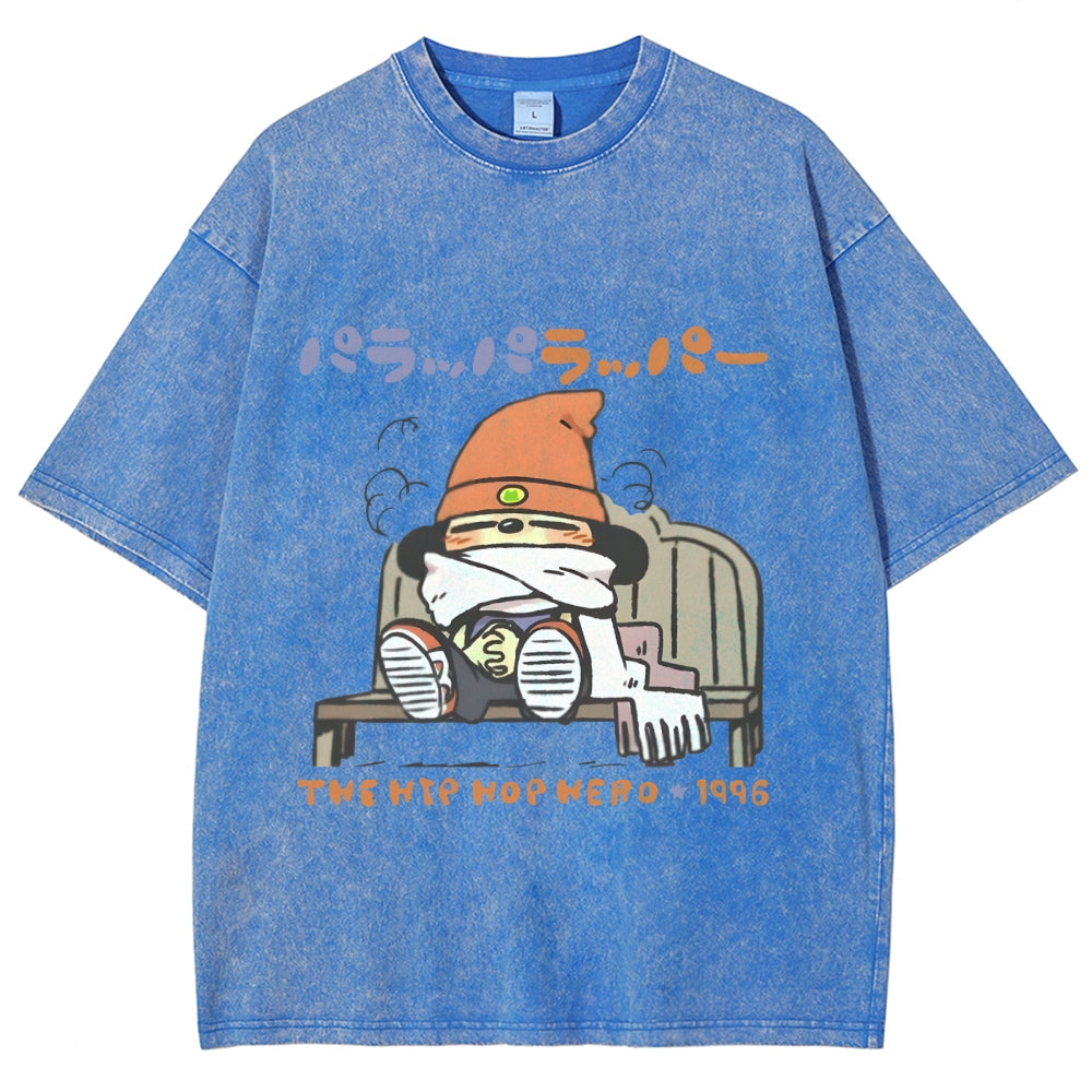 The Hip Hop Hero 1996 PaRappa the Rapper Vintage Washed T-shirt