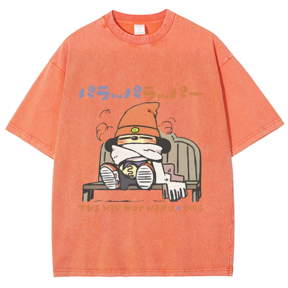 The Hip Hop Hero 1996 PaRappa the Rapper Vintage Washed T-shirt