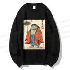 Unisex Japanese Vintage Frog Printed Sweatshirt