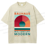 Unisex Bauhaus Geometry Printed Washed Tee