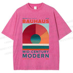 Unisex Bauhaus Geometry Printed Washed Tee