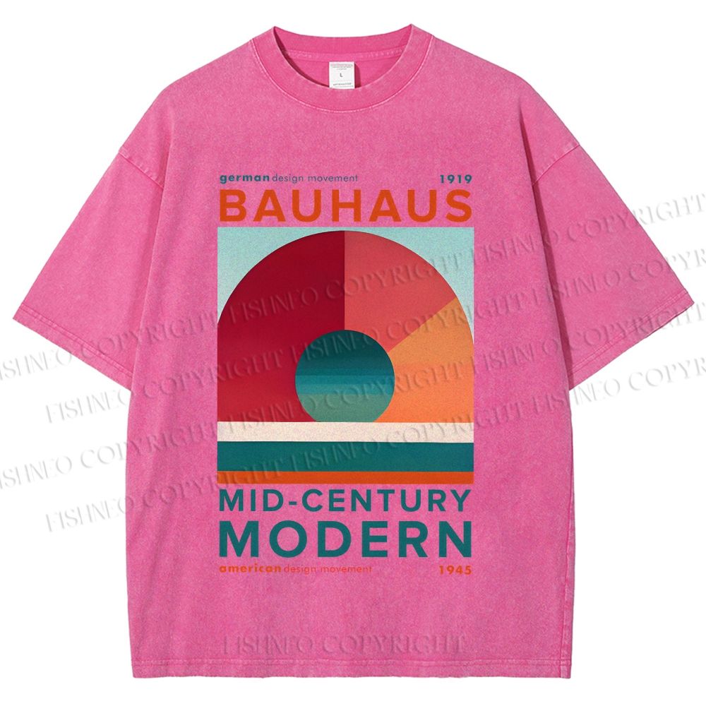 Unisex Bauhaus Geometry Printed Washed Tee