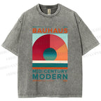 Unisex Bauhaus Geometry Printed Washed Tee