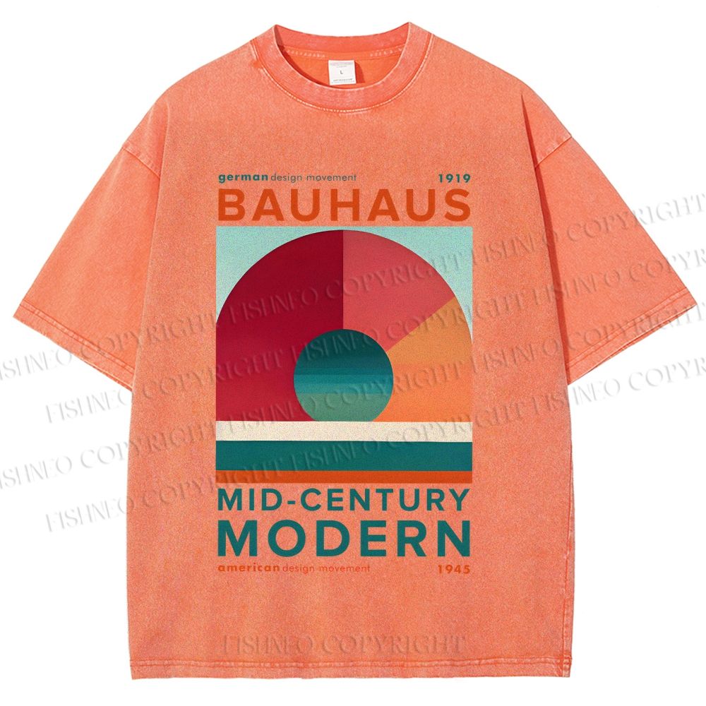 Unisex Bauhaus Geometry Printed Washed Tee
