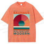 Unisex Bauhaus Geometry Printed Washed Tee