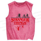 Unisex Stranger Things Printed Washed Tank Top