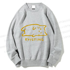 Unisex Laying Cat Existing Printed Sweatshirt