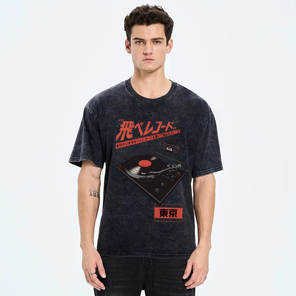 Retro Japanese Tokyo Music Washed T-Shirt