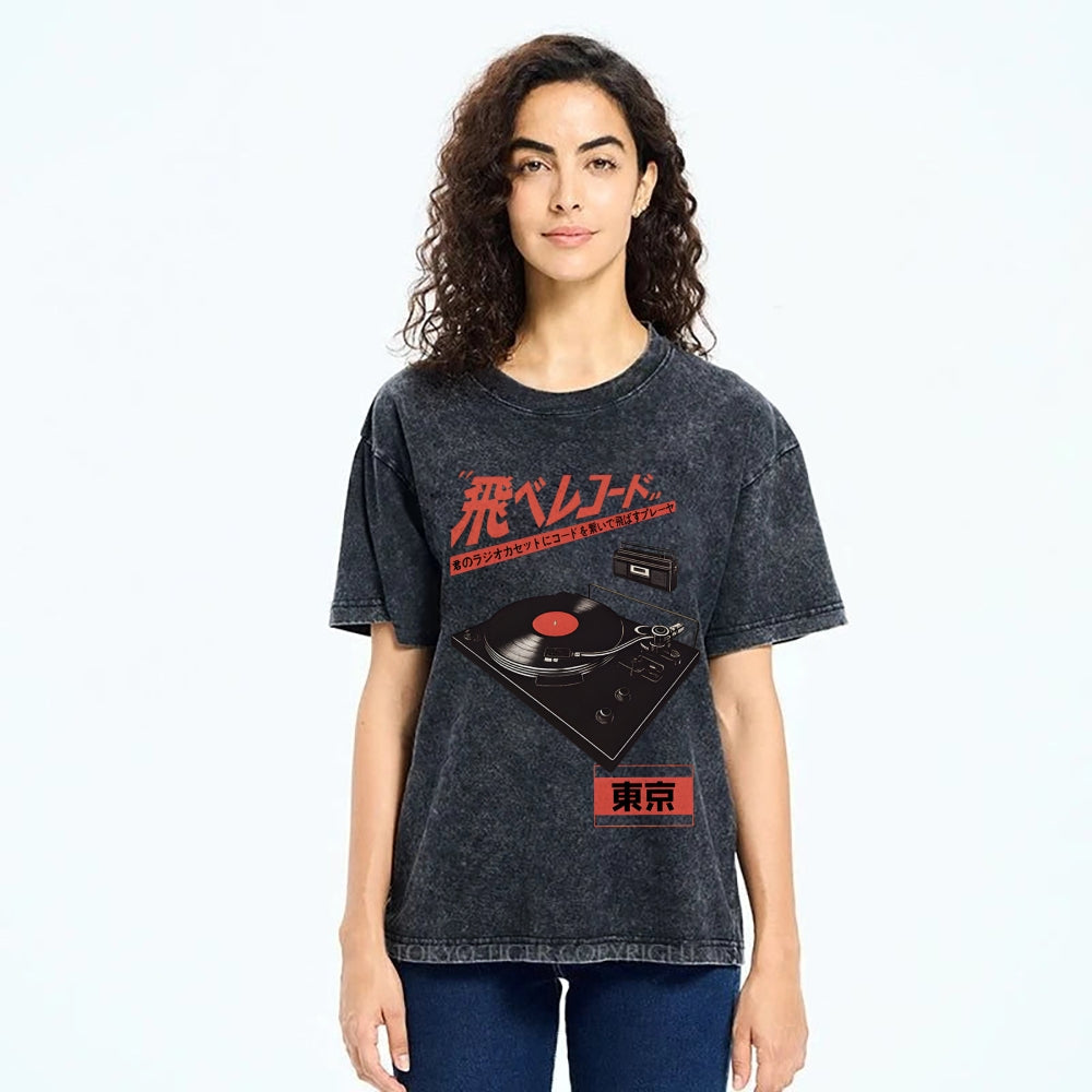 Retro Japanese Tokyo Music Washed T-Shirt