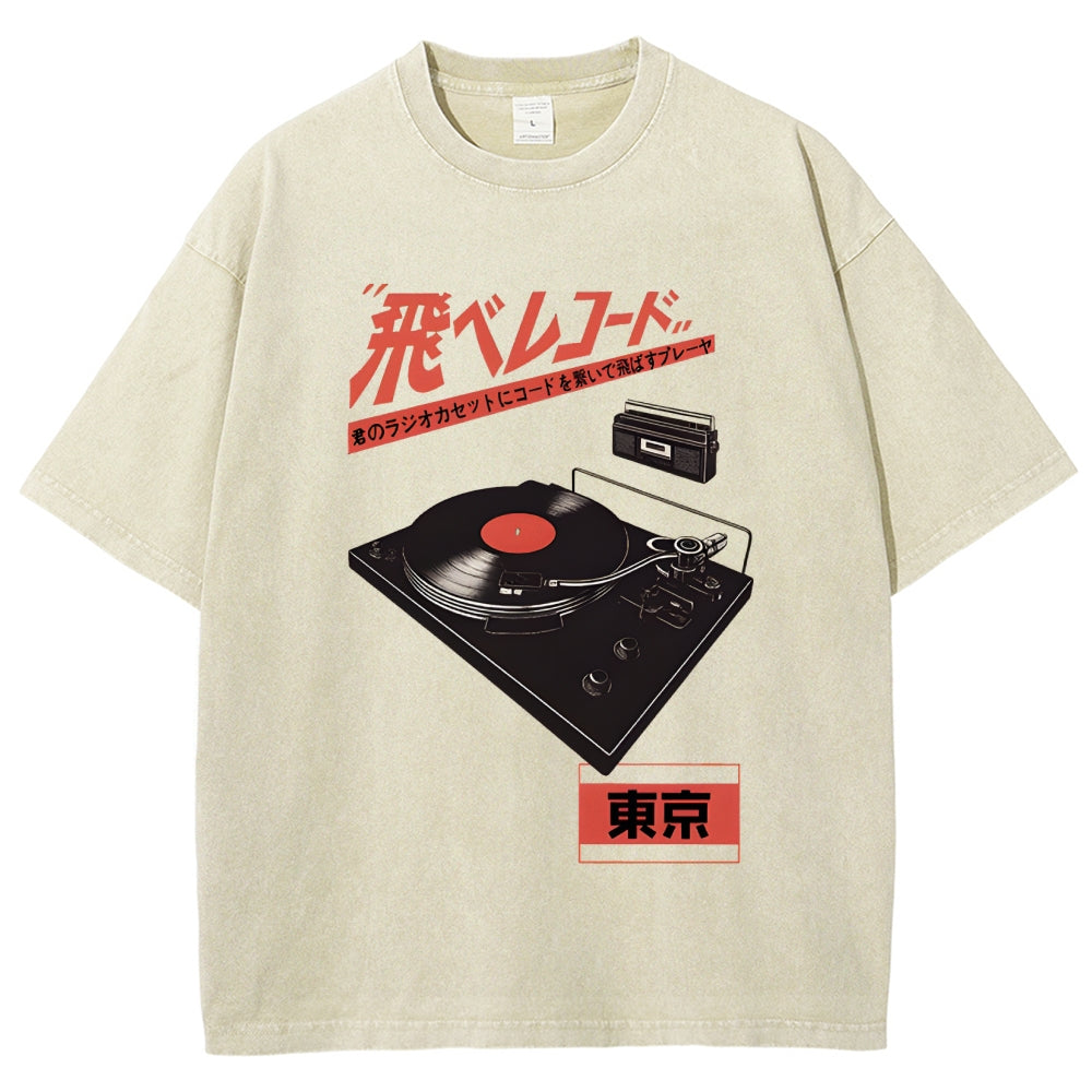 Retro Japanese Tokyo Music Washed T-Shirt