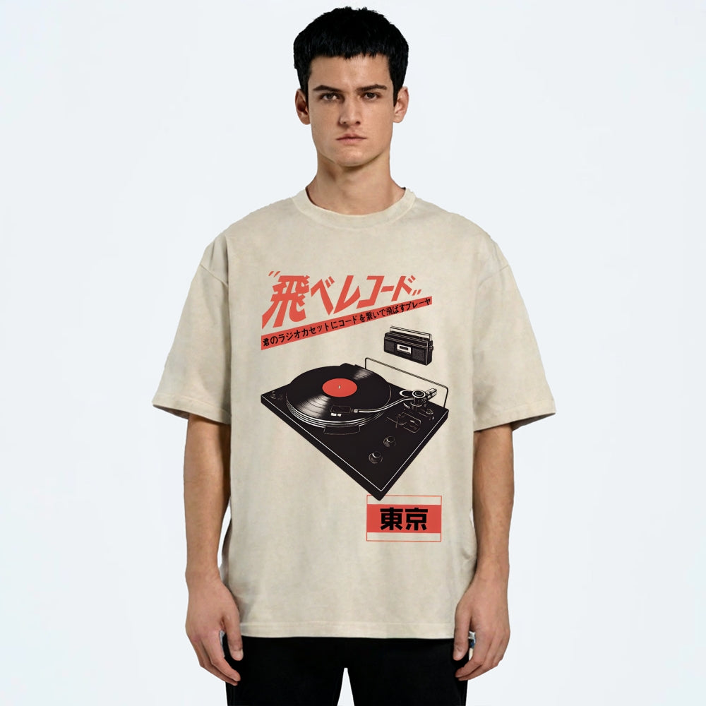 Retro Japanese Tokyo Music Washed T-Shirt