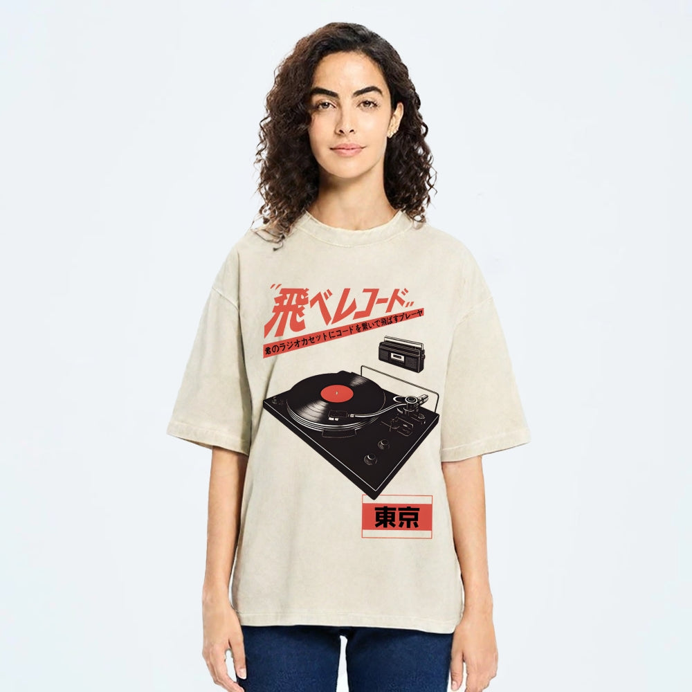 Retro Japanese Tokyo Music Washed T-Shirt