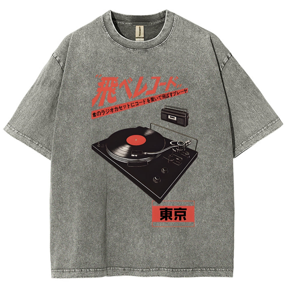 Retro Japanese Tokyo Music Washed T-Shirt