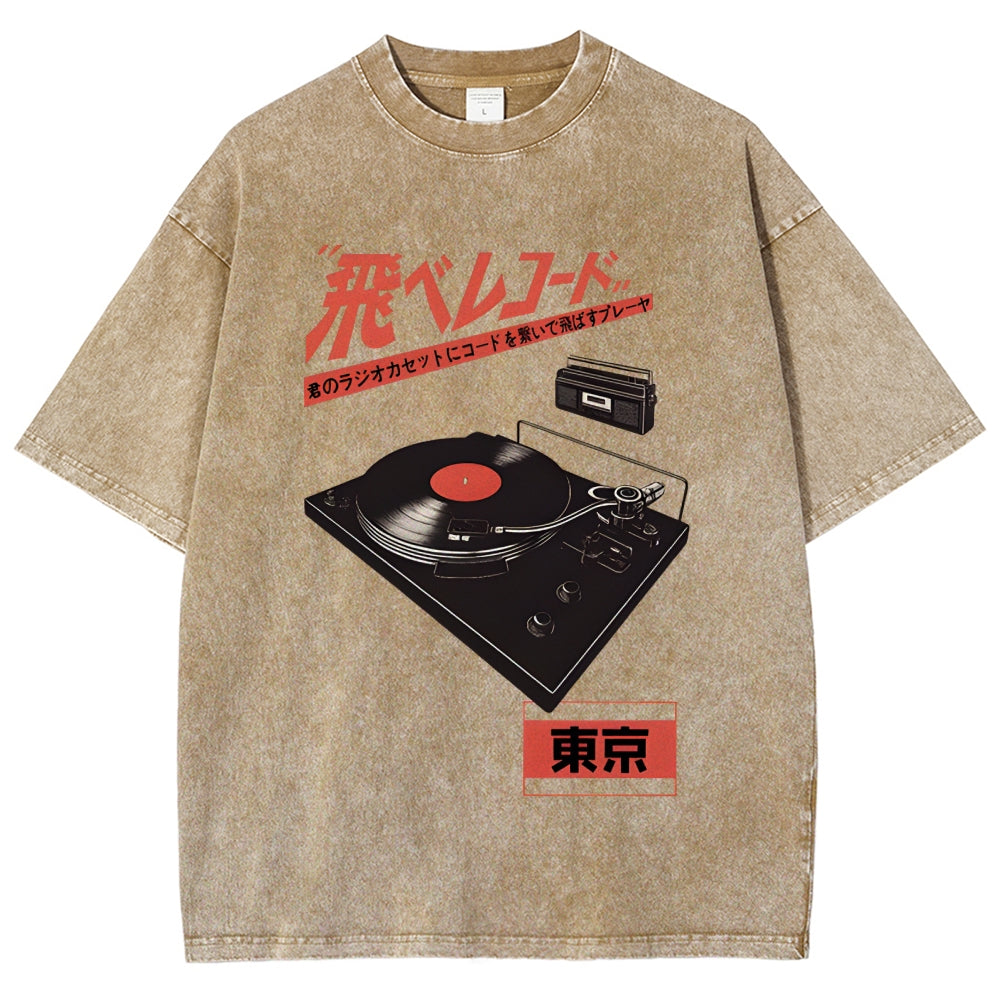 Retro Japanese Tokyo Music Washed T-Shirt