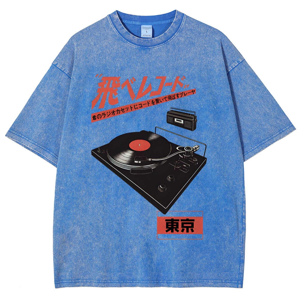 Retro Japanese Tokyo Music Washed T-Shirt