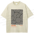 Unisex Yayoi Kusama Geometric Circles Printed Washed Tee
