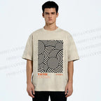 Unisex Yayoi Kusama Geometric Circles Printed Washed Tee