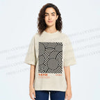 Unisex Yayoi Kusama Geometric Circles Printed Washed Tee