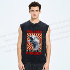 Unisex Violence Is Always The Answer Printed Washed Tank Top