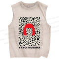 Unisex Yayoi Kusama Printed Washed Tank Top