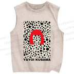 Unisex Yayoi Kusama Printed Washed Tank Top