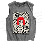 Unisex Yayoi Kusama Printed Washed Tank Top