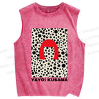 Unisex Yayoi Kusama Printed Washed Tank Top