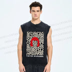 Unisex Yayoi Kusama Printed Washed Tank Top