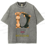 Unisex D Is For Dog And Dachshund Printed Washed Tee