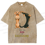Unisex D Is For Dog And Dachshund Printed Washed Tee