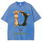 Unisex D Is For Dog And Dachshund Printed Washed Tee