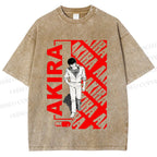 Unisex Japanese Anime Akira Printed Washed Tee