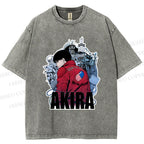 Unisex Japanese Anime Akira Printed Washed Tee