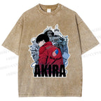 Unisex Japanese Anime Akira Printed Washed Tee