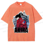 Unisex Japanese Anime Akira Printed Washed Tee