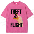 Unisex Seagull Theft and Flight Printed Washed Tee
