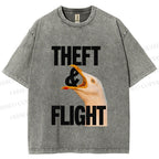 Unisex Seagull Theft and Flight Printed Washed Tee