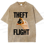 Unisex Seagull Theft and Flight Printed Washed Tee