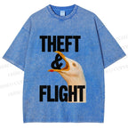Unisex Seagull Theft and Flight Printed Washed Tee