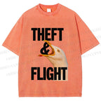 Unisex Seagull Theft and Flight Printed Washed Tee