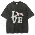 Unisex Love Dachshund Dog Printed Washed Tee